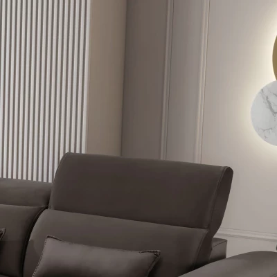 Elegantes Ecksofa SUNNIVA – braun, linke Ecke