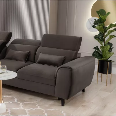 Elegantes Ecksofa SUNNIVA – braun, linke Ecke