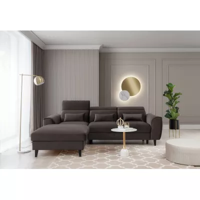 Elegantes Ecksofa SUNNIVA – braun, linke Ecke