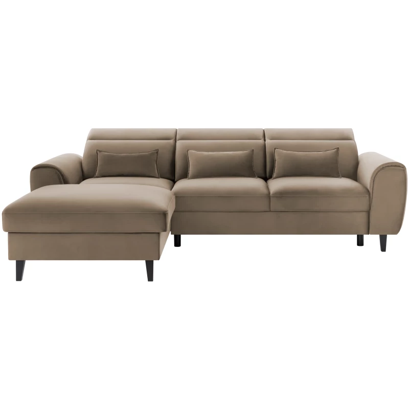 Elegantes Ecksofa SUNNIVA – beige, linke Ecke