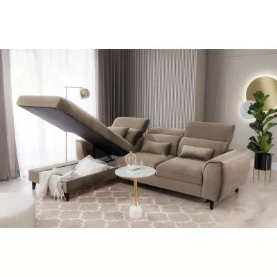 Elegantes Ecksofa SUNNIVA – beige, linke Ecke