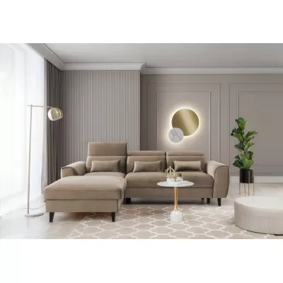 Elegantes Ecksofa SUNNIVA – beige, linke Ecke