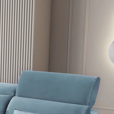Elegantes Ecksofa SUNNIVA – hellblau, linke Ecke