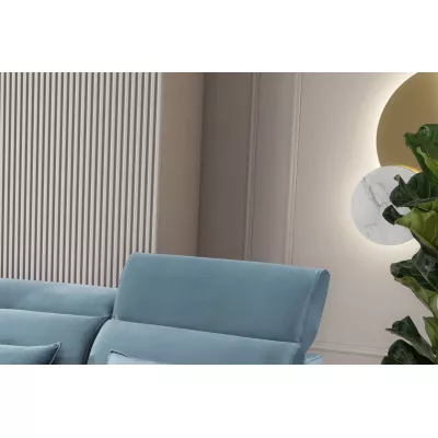 Elegantes Ecksofa SUNNIVA – hellblau, linke Ecke