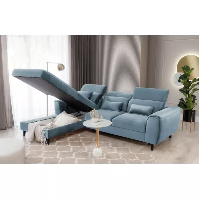 Elegantes Ecksofa SUNNIVA – hellblau, linke Ecke