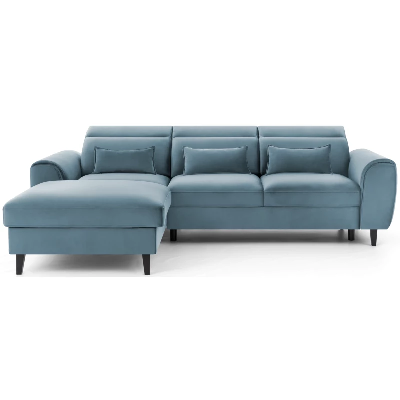 Elegantes Ecksofa SUNNIVA – hellblau, linke Ecke