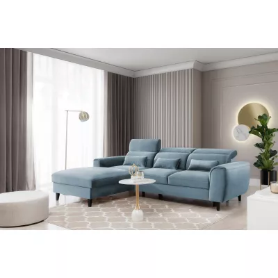 Elegantes Ecksofa SUNNIVA – hellblau, linke Ecke