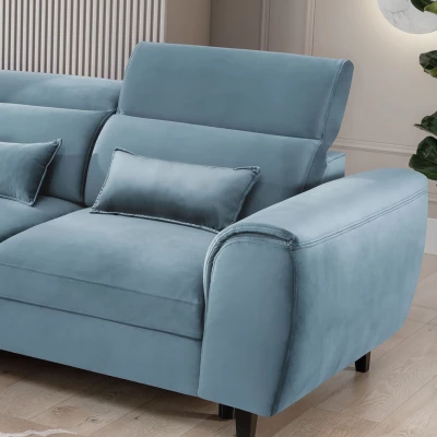 Elegantes Ecksofa SUNNIVA – hellblau, linke Ecke