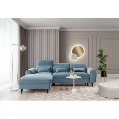 Elegantes Ecksofa SUNNIVA – hellblau, linke Ecke