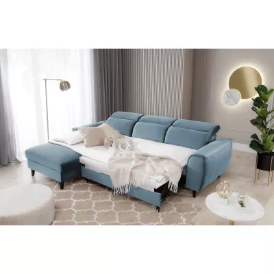 Elegantes Ecksofa SUNNIVA – hellblau, linke Ecke