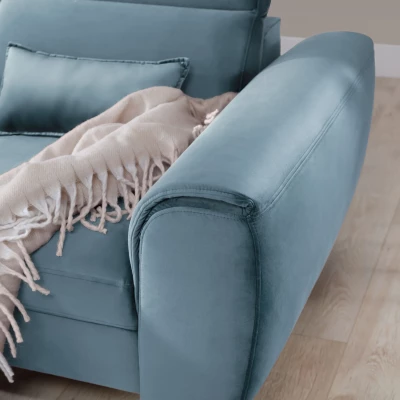 Elegantes Ecksofa SUNNIVA – hellblau, linke Ecke