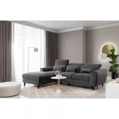 Elegantes Ecksofa SUNNIVA – dunkelgrau, linke Ecke