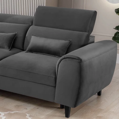 Elegantes Ecksofa SUNNIVA – dunkelgrau, linke Ecke