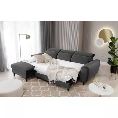 Elegantes Ecksofa SUNNIVA – dunkelgrau, linke Ecke