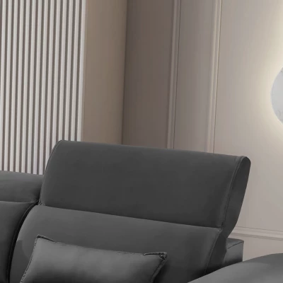 Elegantes Ecksofa SUNNIVA – dunkelgrau, linke Ecke