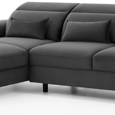 Elegantes Ecksofa SUNNIVA – dunkelgrau, linke Ecke