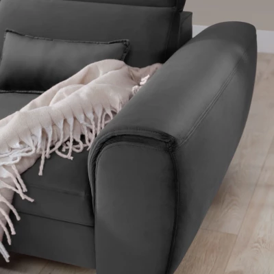 Elegantes Ecksofa SUNNIVA – dunkelgrau, linke Ecke