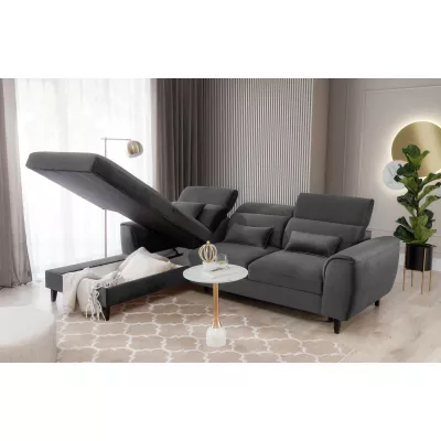 Elegantes Ecksofa SUNNIVA – dunkelgrau, linke Ecke