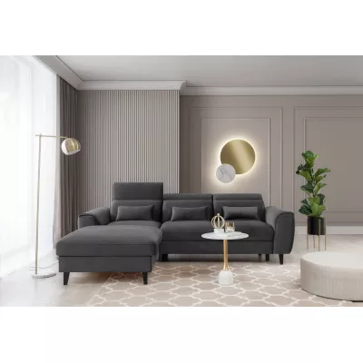Elegantes Ecksofa SUNNIVA – dunkelgrau, linke Ecke