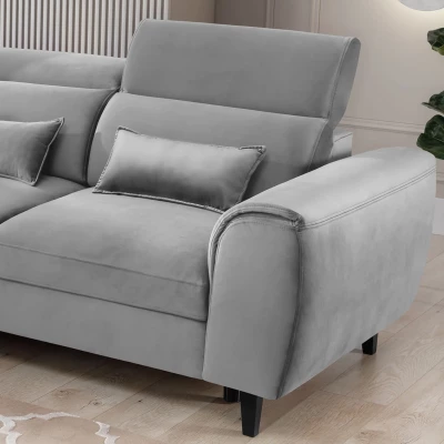 Elegantes Ecksofa SUNNIVA – grau, linke Ecke
