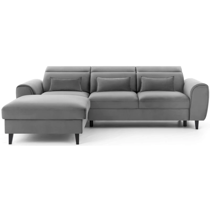 Elegantes Ecksofa SUNNIVA – grau, linke Ecke