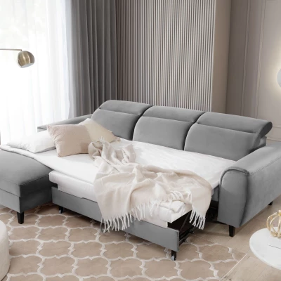 Elegantes Ecksofa SUNNIVA – grau, linke Ecke
