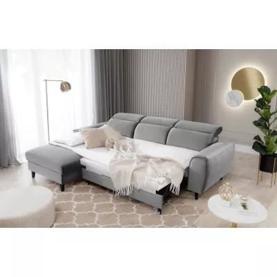 Elegantes Ecksofa SUNNIVA – grau, linke Ecke