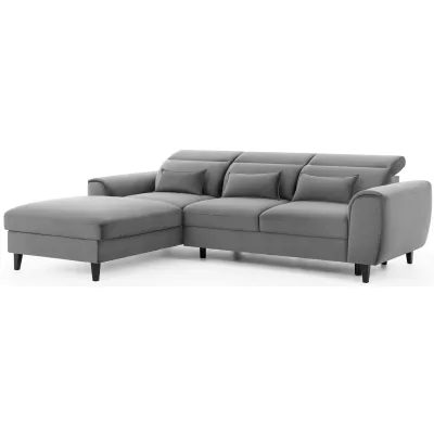Elegantes Ecksofa SUNNIVA – grau, linke Ecke