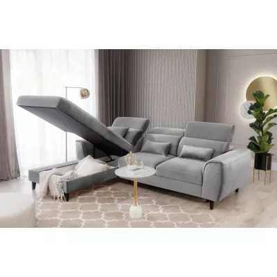 Elegantes Ecksofa SUNNIVA – grau, linke Ecke