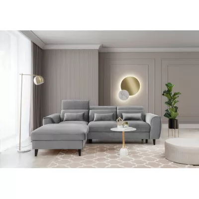 Elegantes Ecksofa SUNNIVA – grau, linke Ecke