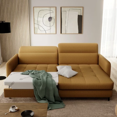Elegantes Schlafsofa ZULEYKA – Senfgelb, rechte Ecke