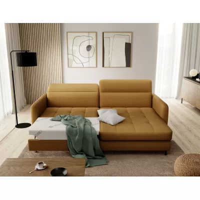 Elegantes Schlafsofa ZULEYKA – Senfgelb, rechte Ecke