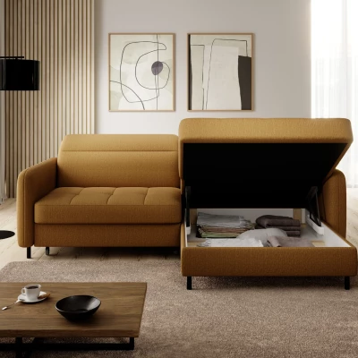Elegantes Schlafsofa ZULEYKA – Senfgelb, rechte Ecke