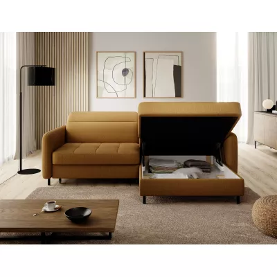 Elegantes Schlafsofa ZULEYKA – Senfgelb, rechte Ecke