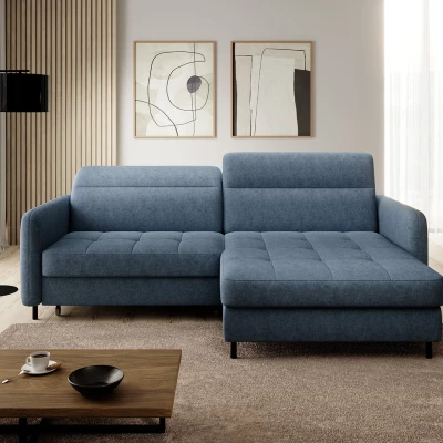 Elegantes Schlafsofa ZULEYKA – blau, rechte Ecke