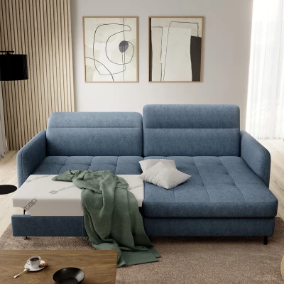 Elegantes Schlafsofa ZULEYKA – blau, rechte Ecke
