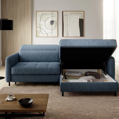Elegantes Schlafsofa ZULEYKA – blau, rechte Ecke