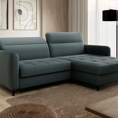 Elegantes Schlafsofa ZULEYKA – Petrol, rechte Ecke