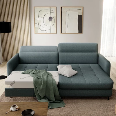 Elegantes Schlafsofa ZULEYKA – Petrol, rechte Ecke