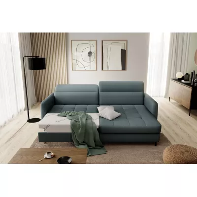Elegantes Schlafsofa ZULEYKA – Petrol, rechte Ecke