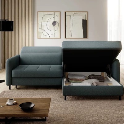 Elegantes Schlafsofa ZULEYKA – Petrol, rechte Ecke
