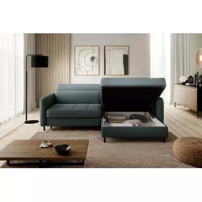Elegantes Schlafsofa ZULEYKA – Petrol, rechte Ecke
