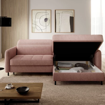 Elegantes Schlafsofa ZULEYKA – rosa, rechte Ecke