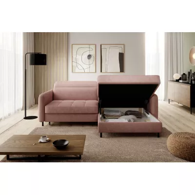 Elegantes Schlafsofa ZULEYKA – rosa, rechte Ecke