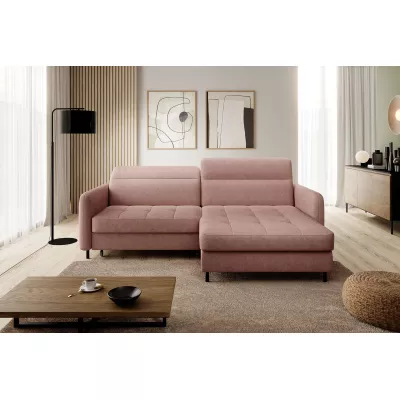 Elegantes Schlafsofa ZULEYKA – rosa, rechte Ecke