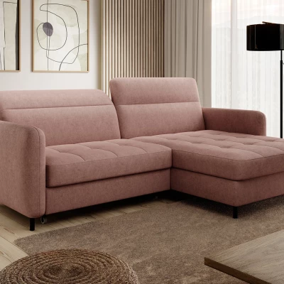 Elegantes Schlafsofa ZULEYKA – rosa, rechte Ecke