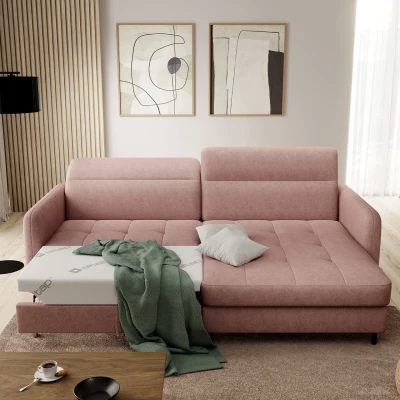 Elegantes Schlafsofa ZULEYKA – rosa, rechte Ecke