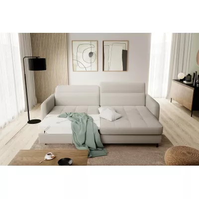 Elegantes Schlafsofa ZULEYKA – cremefarben, rechte Ecke