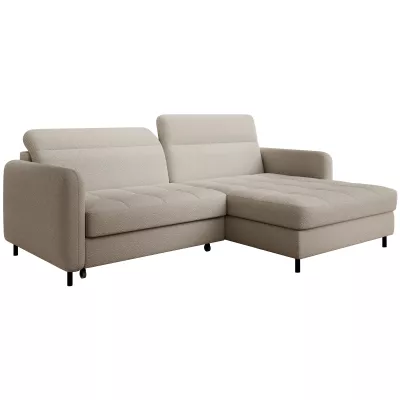 Elegantes Schlafsofa ZULEYKA – cremefarben, rechte Ecke