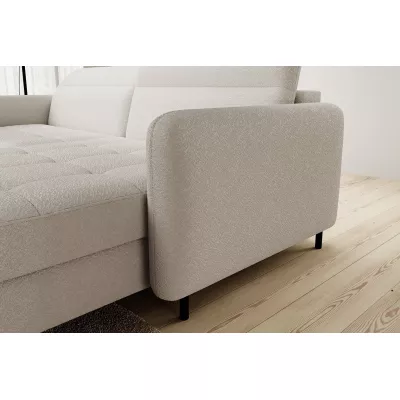 Elegantes Schlafsofa ZULEYKA – cremefarben, rechte Ecke